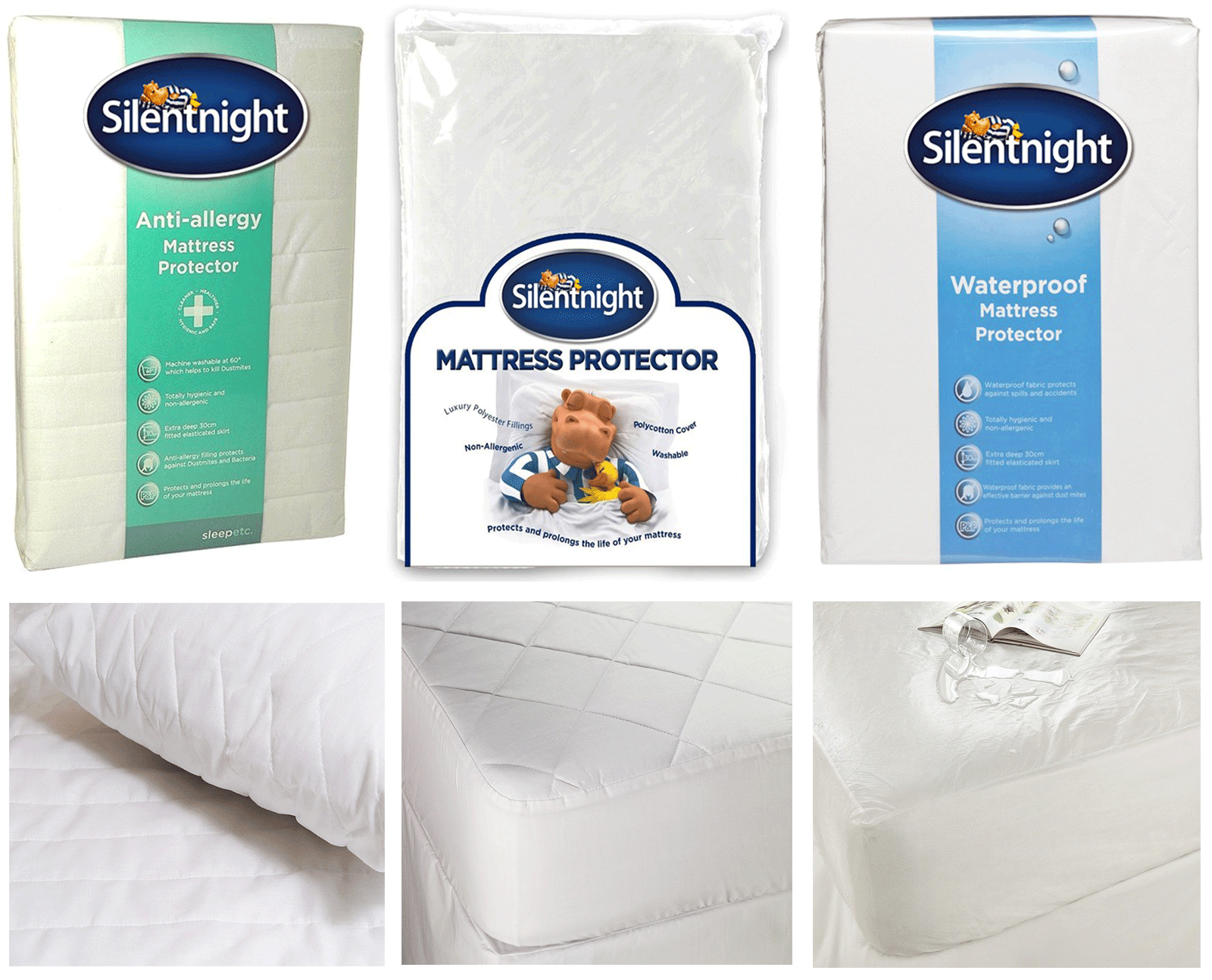 silentnight double bed anti-allergy mattress protector