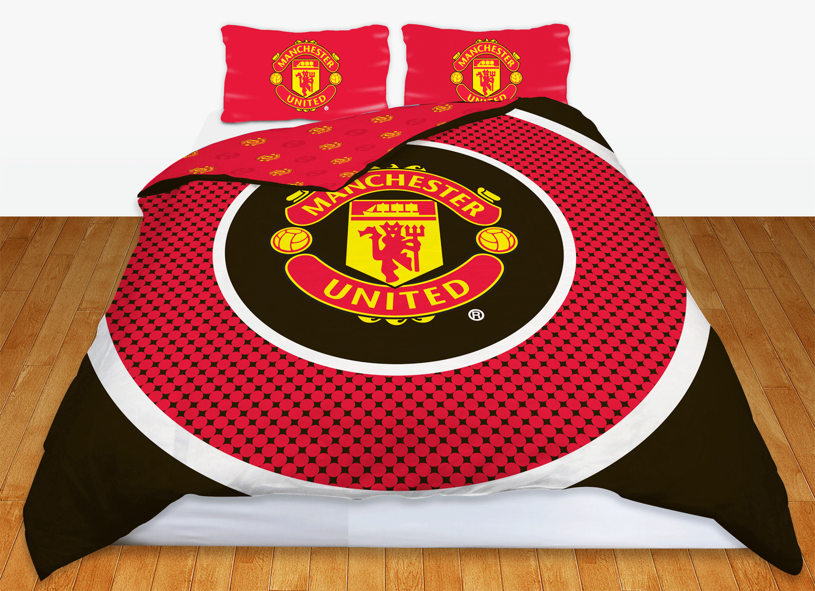 MAN UTD FC MANCHESTER UNITED FOOTBALL CLUB DOUBLE DUVET QUILT COVER