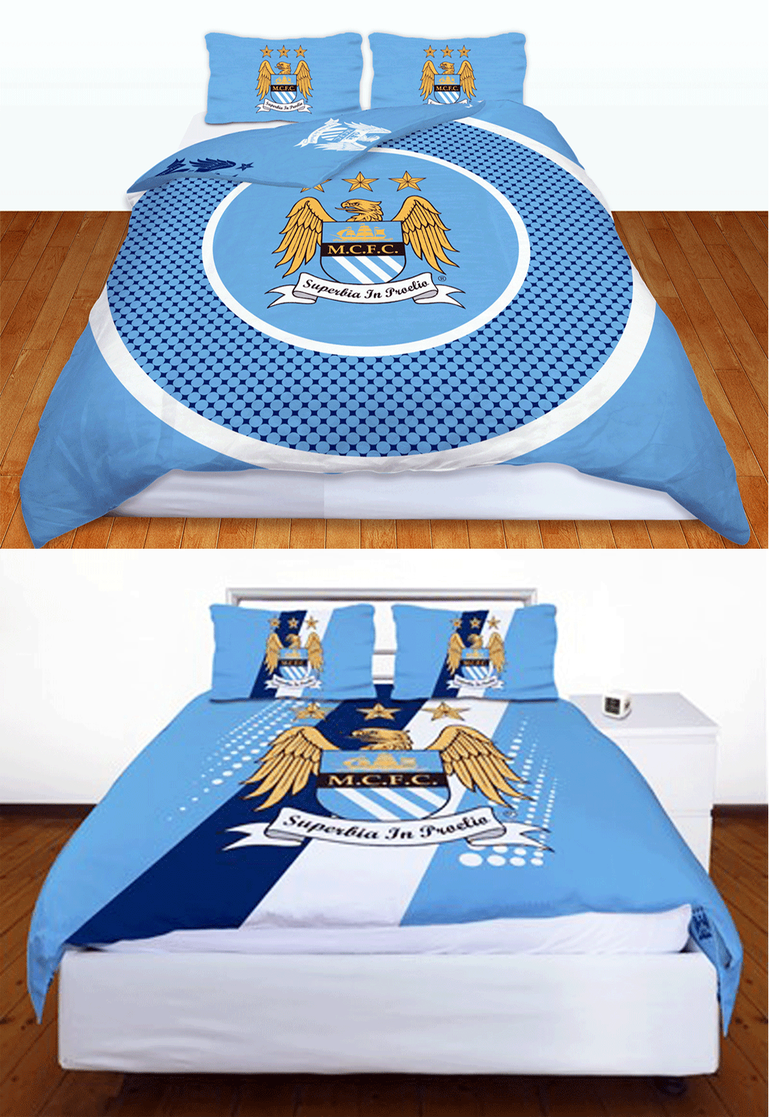 MAN CITY FC MANCHESTER CITY FOOTBALL CLUB DOUBLE DUVET QUILT COVER