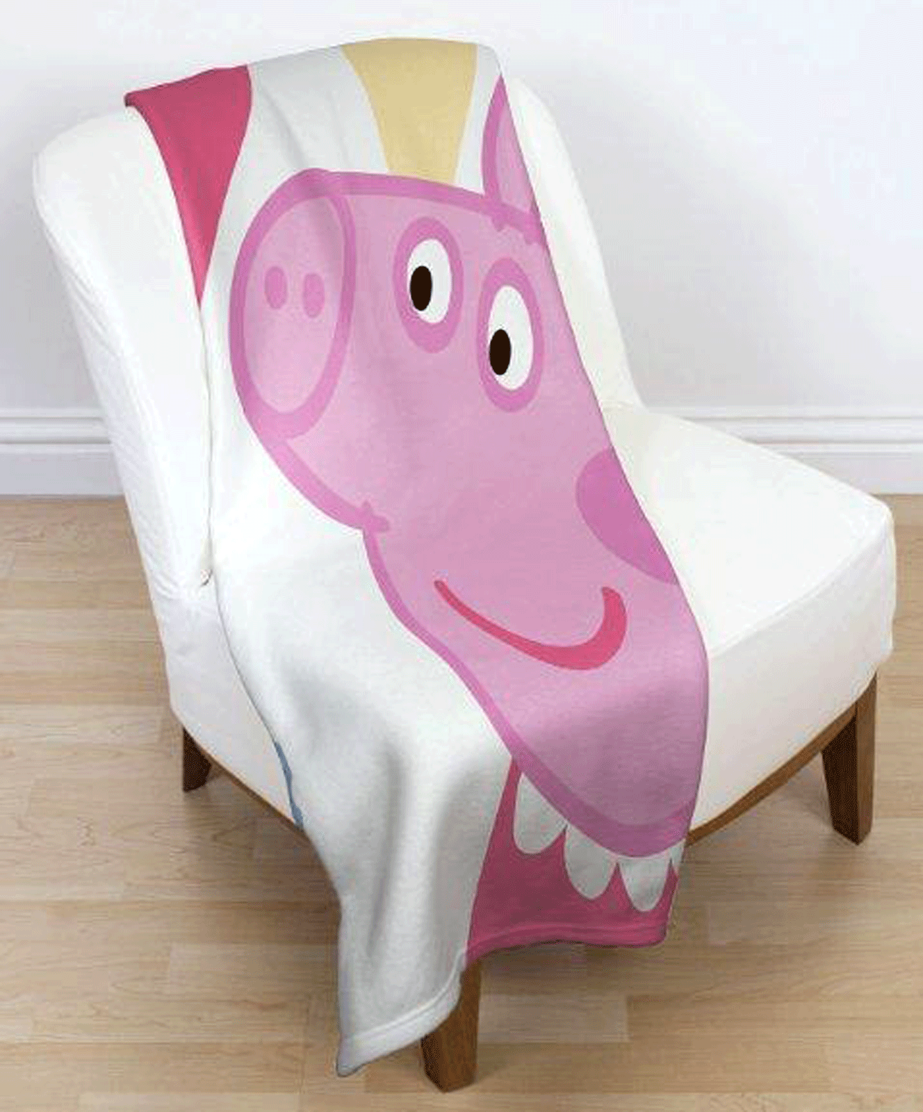PEPPA PIG TWEET PANEL FLEECE BLANKET KIDS GIRLS CHARACTER SOFT SNUGGLE