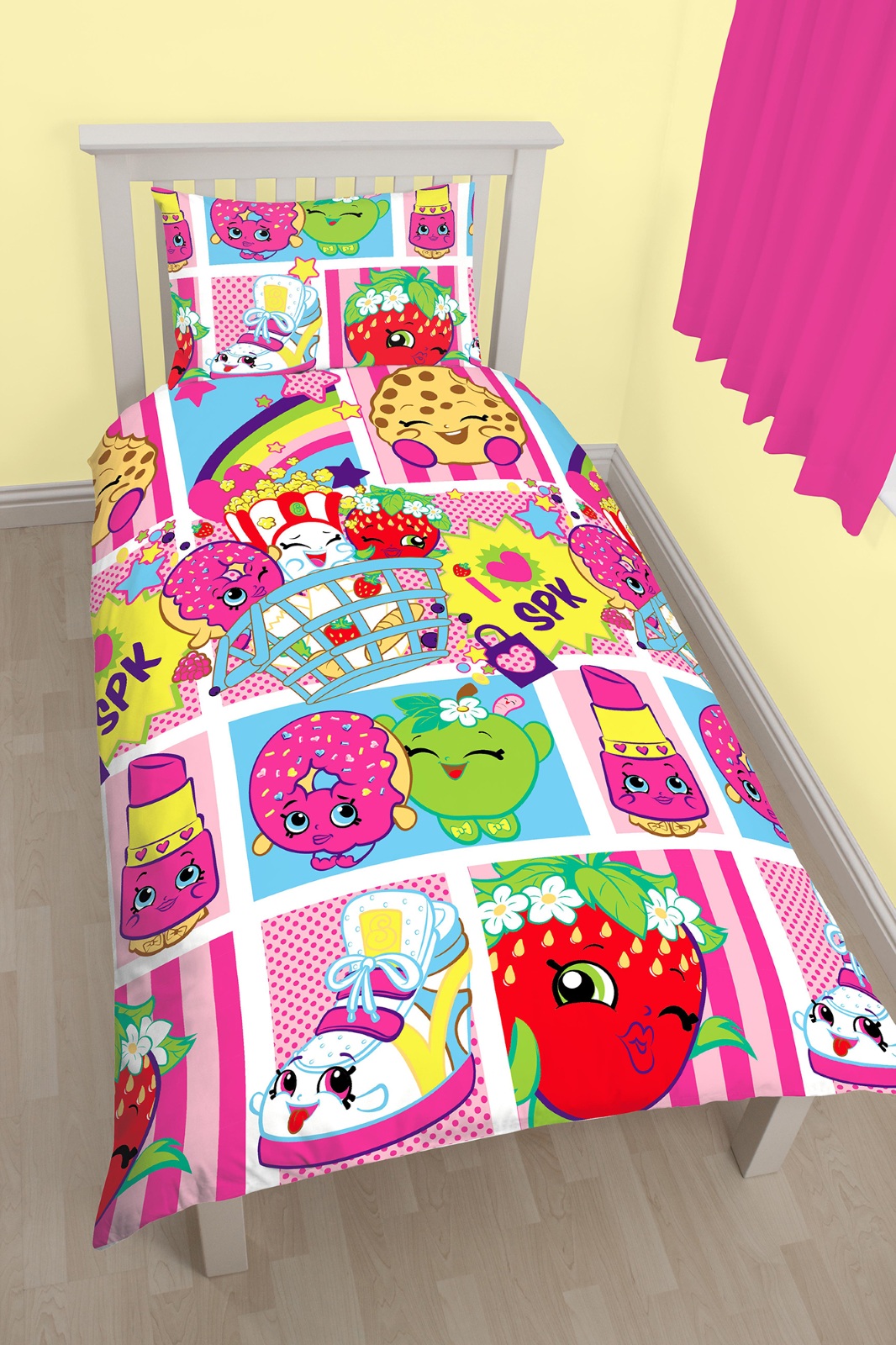 NEW SHOPKINS SHOPAHOLIC SINGLE DUVET QUILT COVER SET GIRLS BEDDING