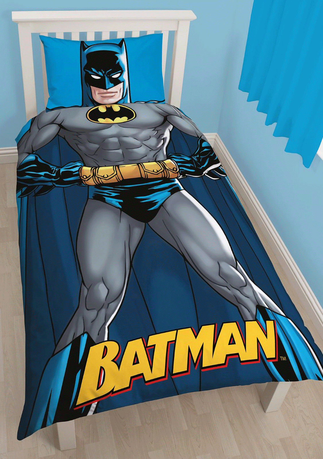 BATMAN DC SHADOW SINGLE DUVET REVERSIBLE KIDS QUILT COVER POLYCOTTON