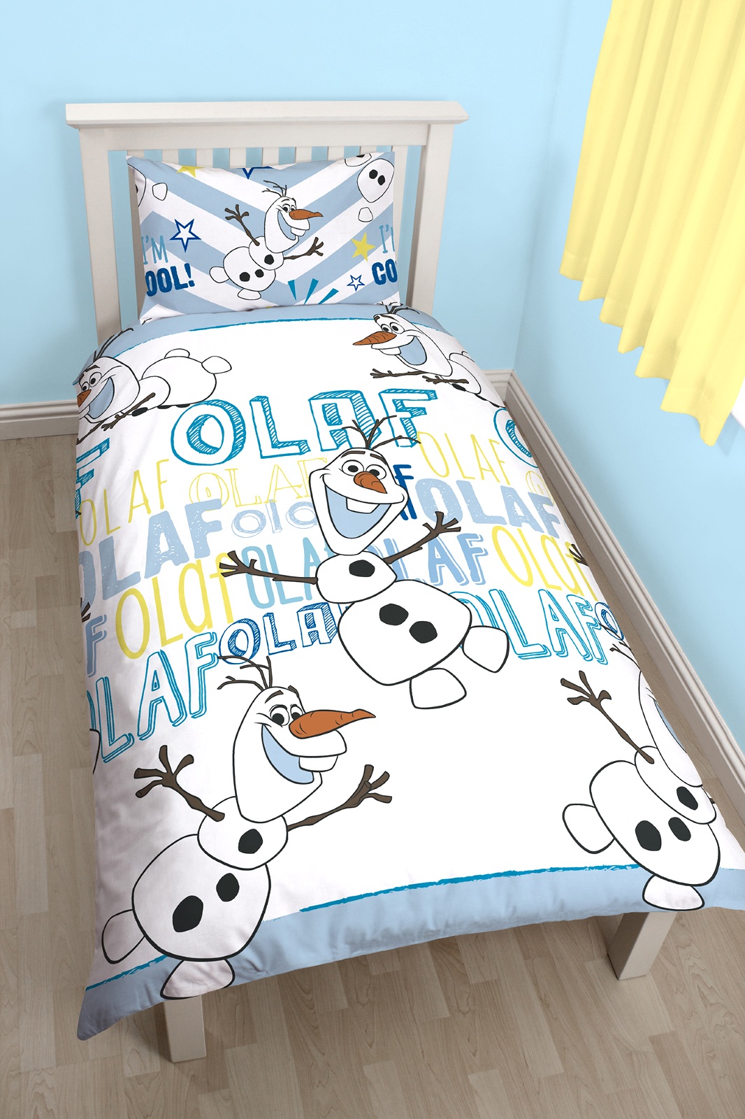 DISNEY FROZEN OLAF SINGLE REVERSIBLE BEDDING DUVET QUILT COVER SET