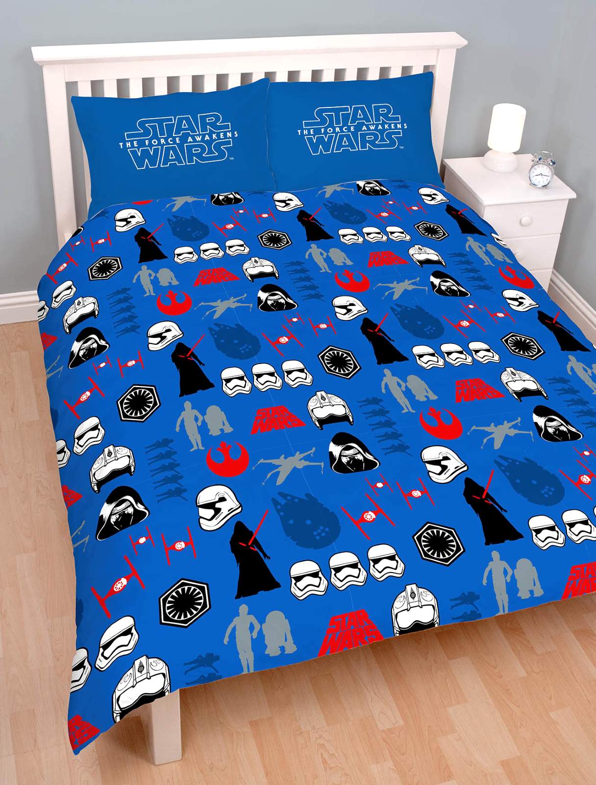 STAR WARS DIVIDER DOUBLE DUVET QUILT COVER THE FORCE AWAKENSBOYS KIDS