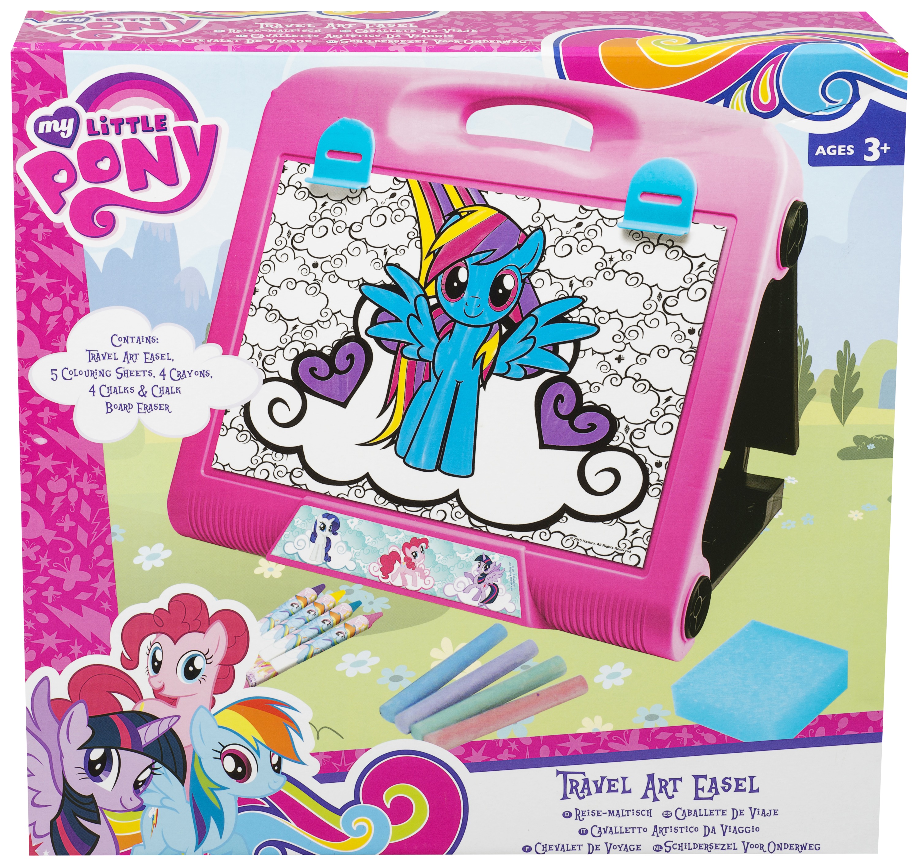 MY LITTLE PONY TRAVEL EASEL ART GIRLS TRAVEL CHALK CRAYON GIFT DRAWING