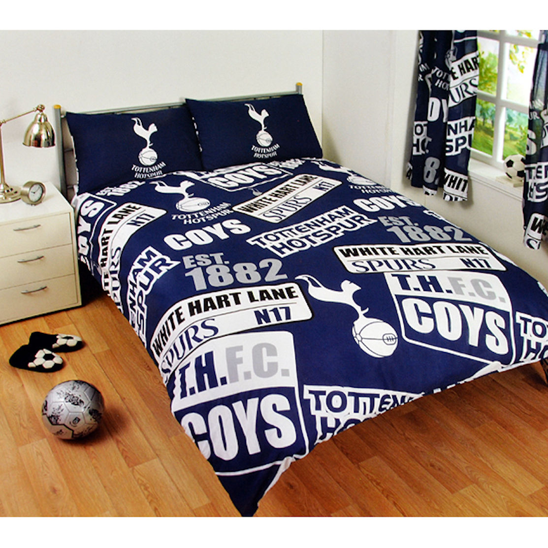 NEW TOTTENHAM HOTSPUR SPURS FOOTBALL DOUBLE DUVET QUILT