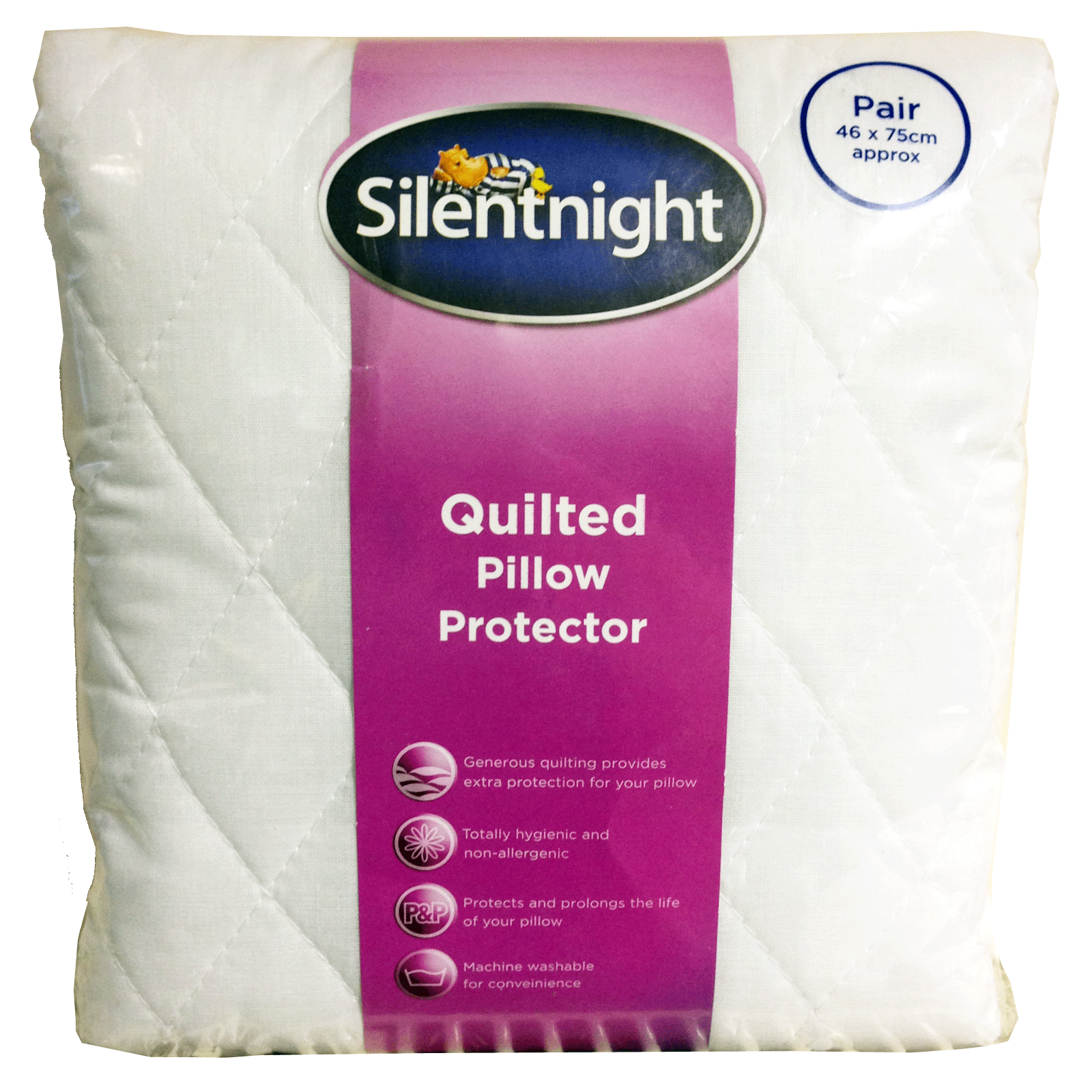 NEW SILENTNIGHT LUXURY QUILTED PILLOW PROTECTOR PAIR - INCLUDES 2 ...
