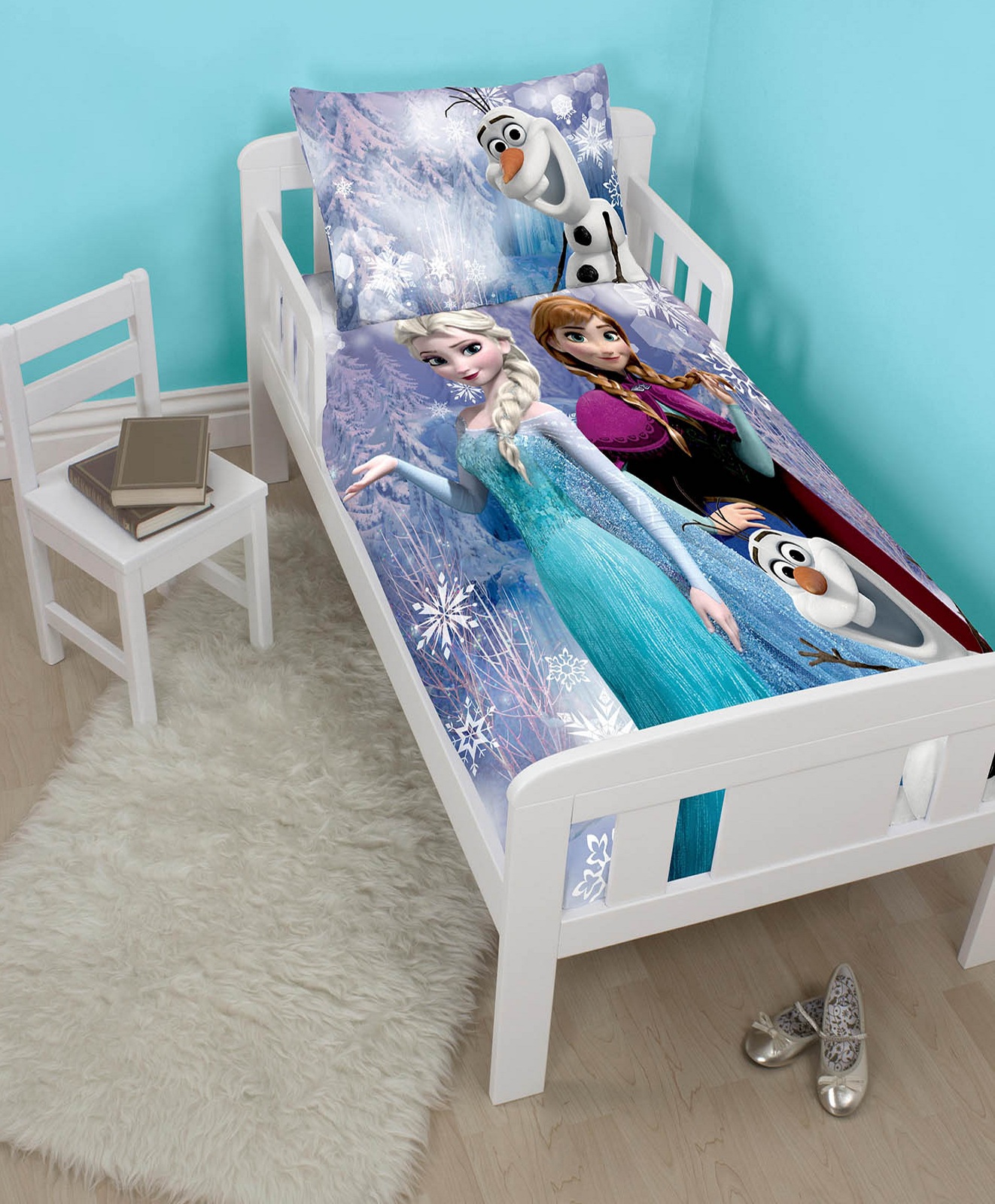 NEW DISNEY FROZEN "ELSA ANNA" JUNIOR DUVET QUILT COVER SET TODDLER COT