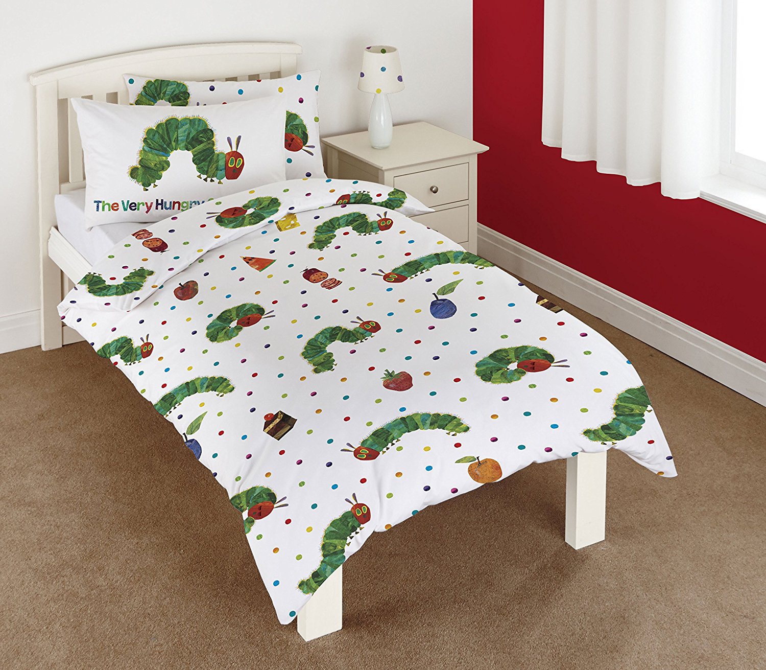 COTTON THE VERY HUNGRY CATERPILLAR JUNIOR TODDLER COT BED DUVET QUILT