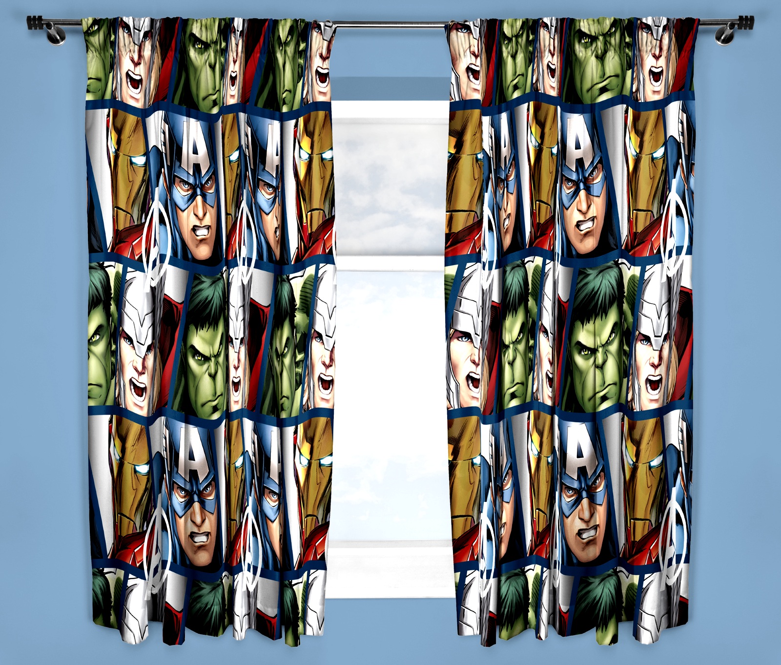 MARVEL AVENGERS SHIELD CURTAINS 66